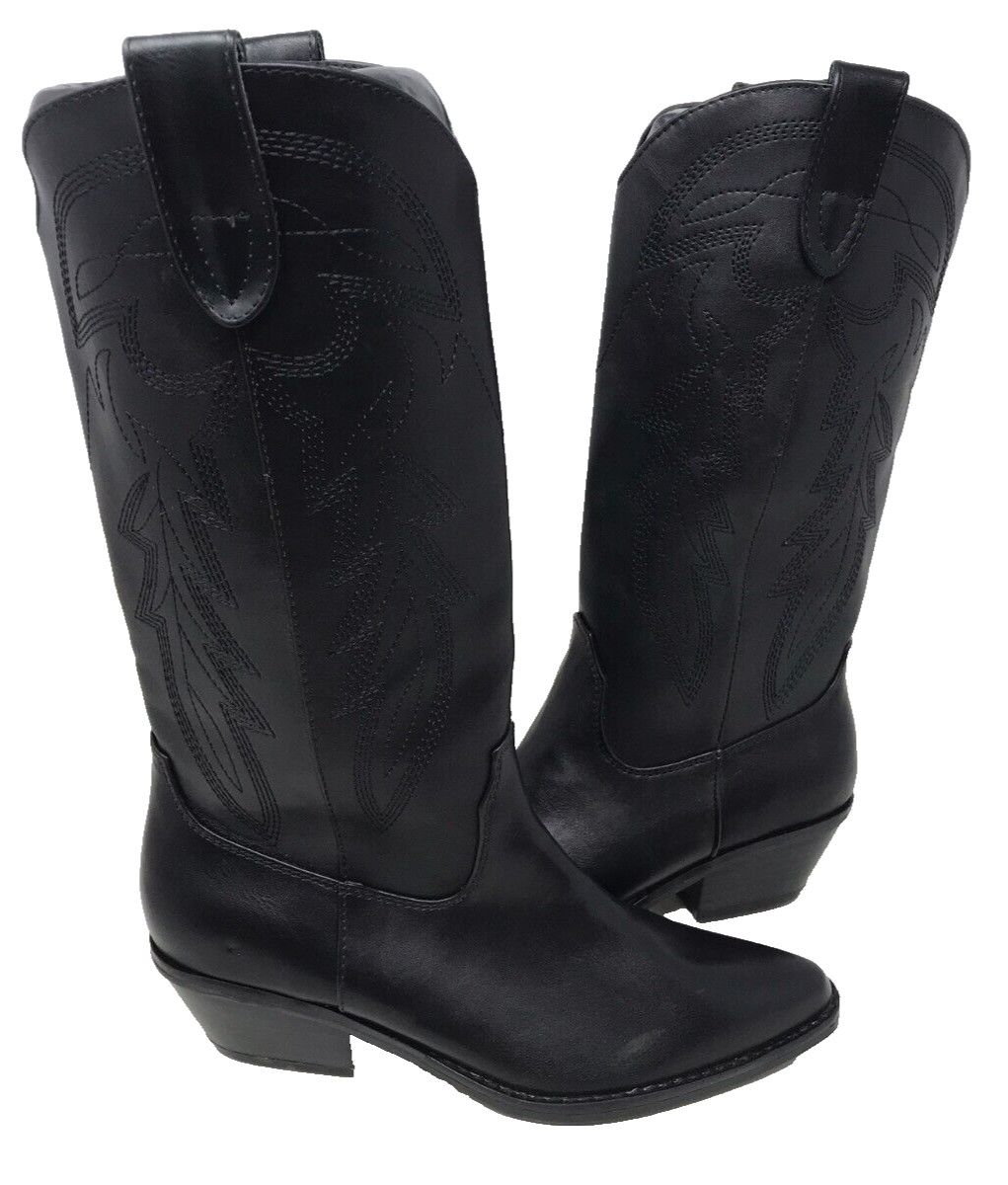 Madden Girl Redford Western Slip On Trendy Fashion Boots Black Size:9.5 122R