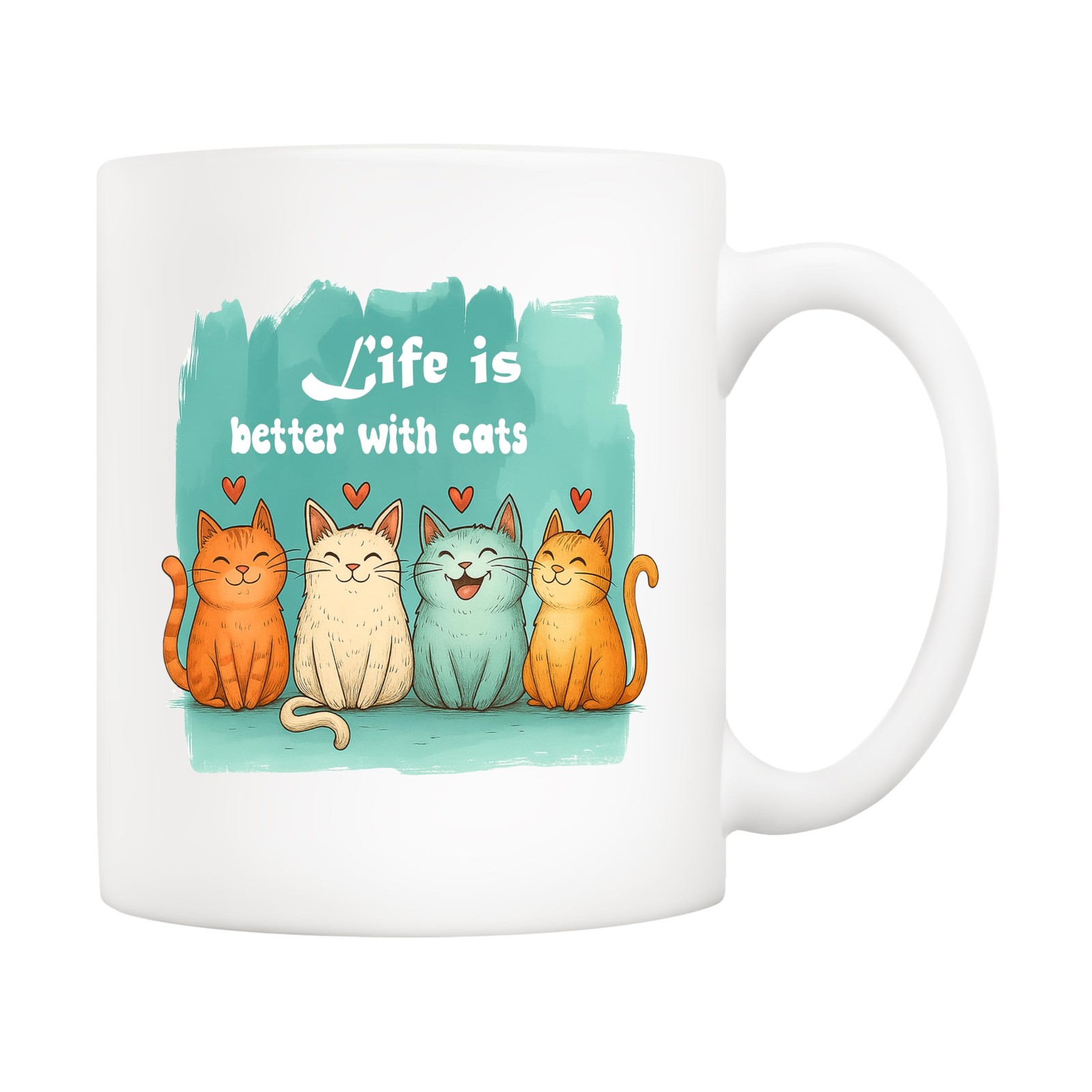 5Aup Cat Owner Coffee Mug Gifts 11 Oz - �Life is Better with Cats� (Even When Th
