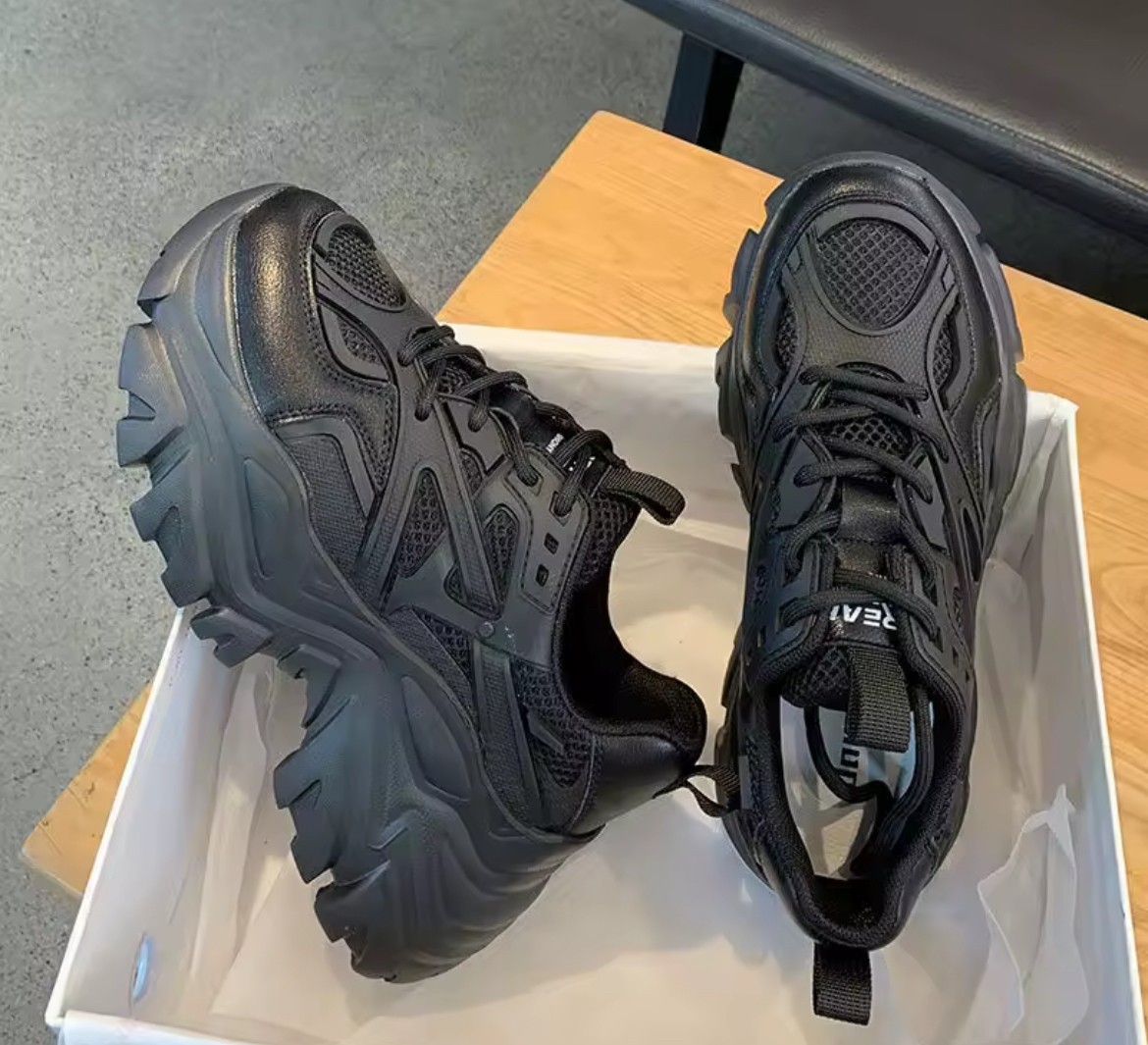 Women New Fashion Platform Sport Shoes Women New Summer Black Casual Chunky