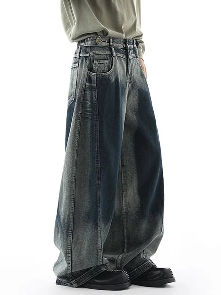 Vintage Y2K High Waist Wide Leg Blue Denim Jeans Harajuku Streetwear Fashion