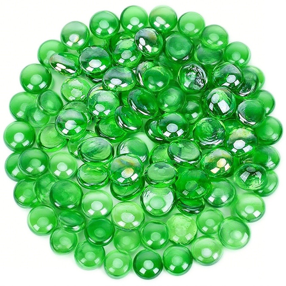 1-5 lbs green glass beads for fireplaces, outdoor and indoor decorative glass