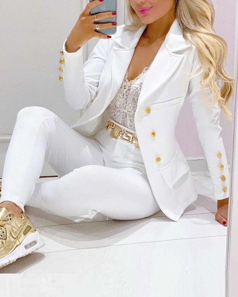 Women's Genuine Lambskin Leather Motorcycle Jacket White Soft Blazer Style Coat