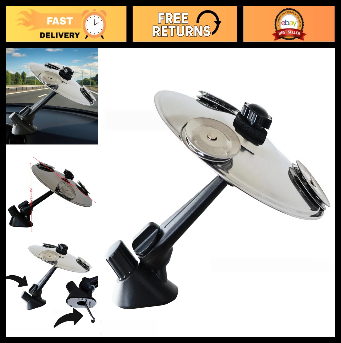 Mini Car Drum Cymbal for Air Vent - Easy Clip-On Music Accessory, Fun Driving De