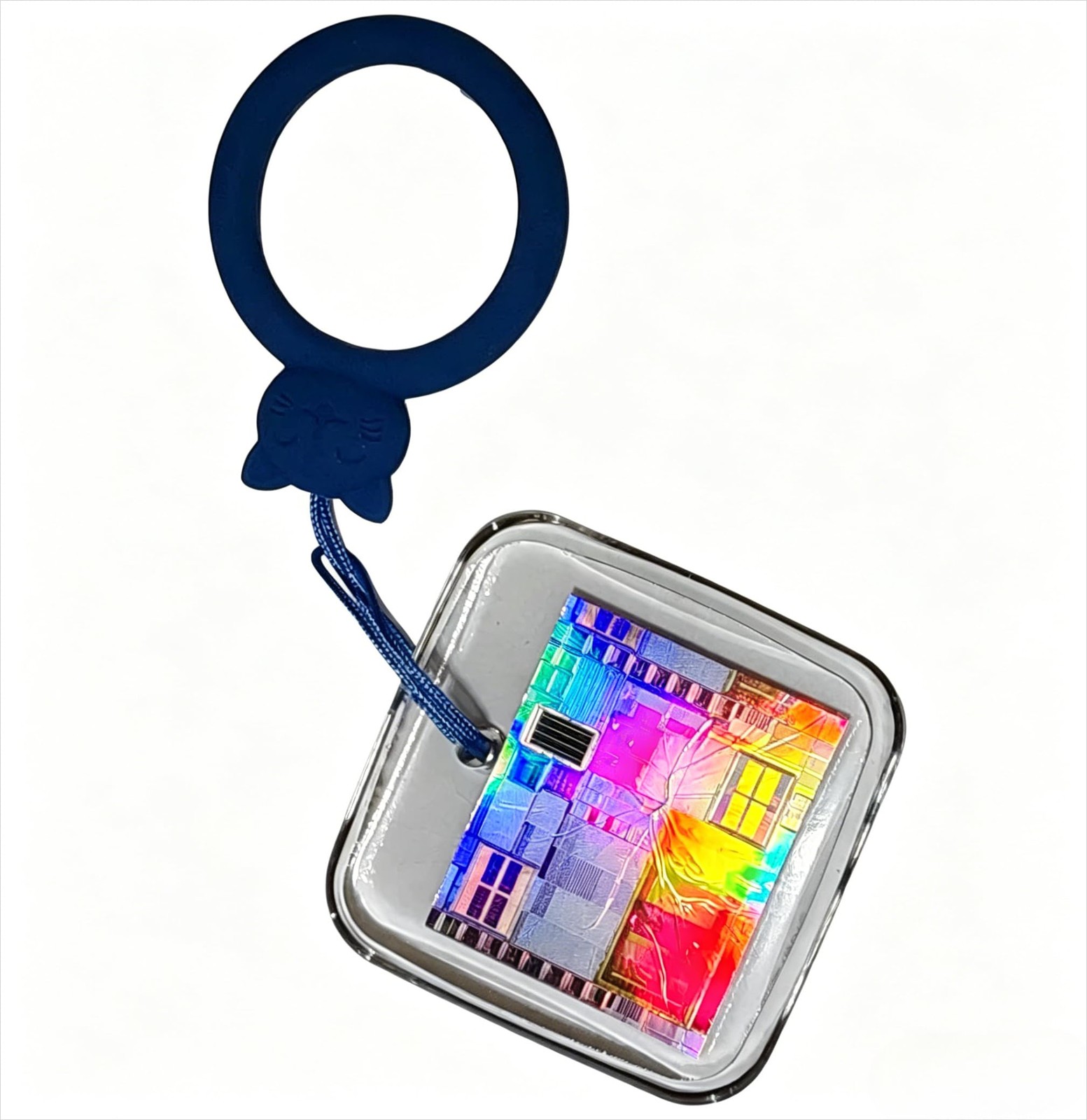 Real CPU Chip Silicon Wafer Keychain, Heart Oval Epoxy Resin Tech Gift