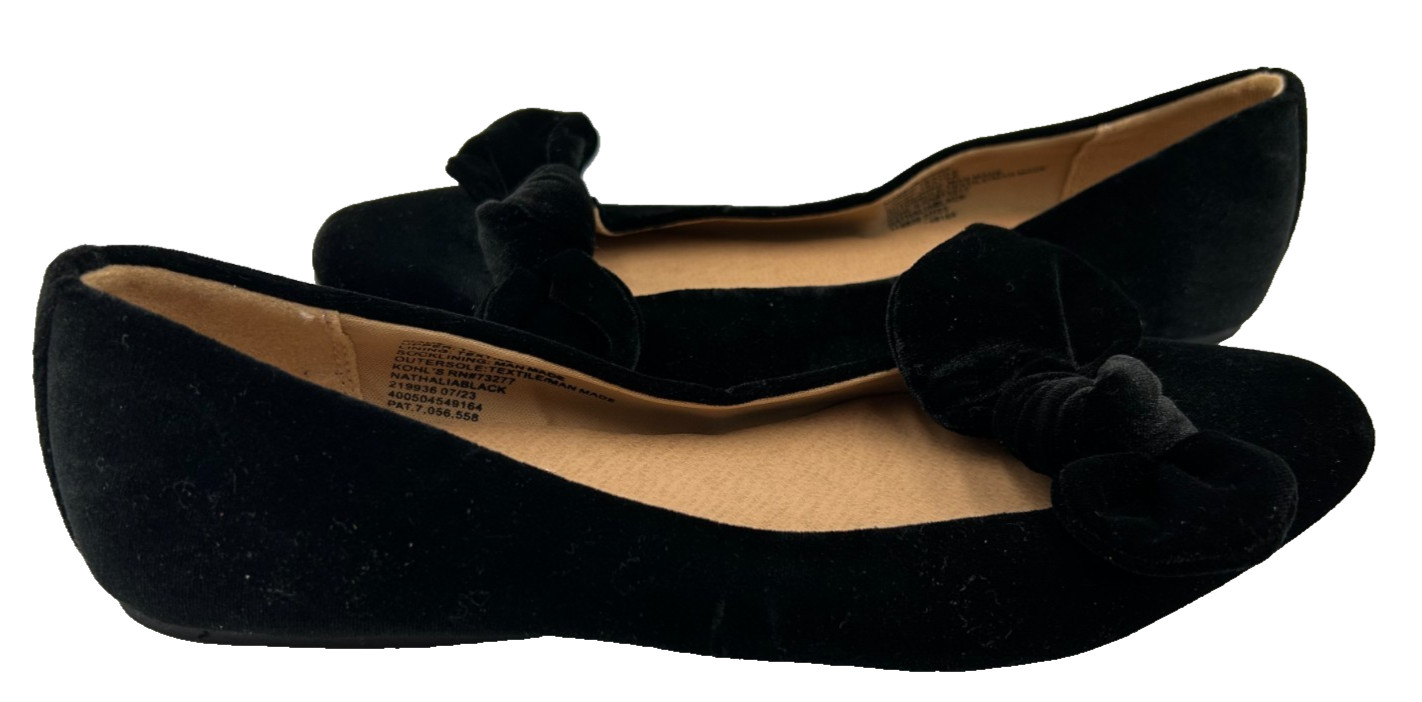 LC Lauren Conrad Women's Nathalia Slip On Dress Loafers Black Size:8 82N
