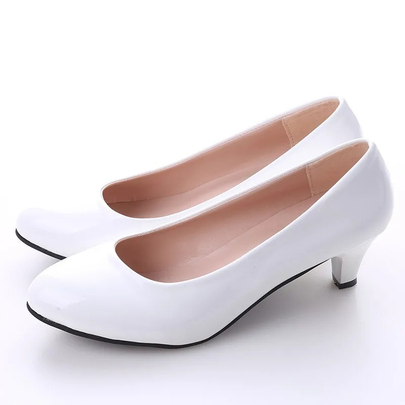 Women'S Nude Mid Heel Pumps Elegant Office Wedding Party Dress Shoes