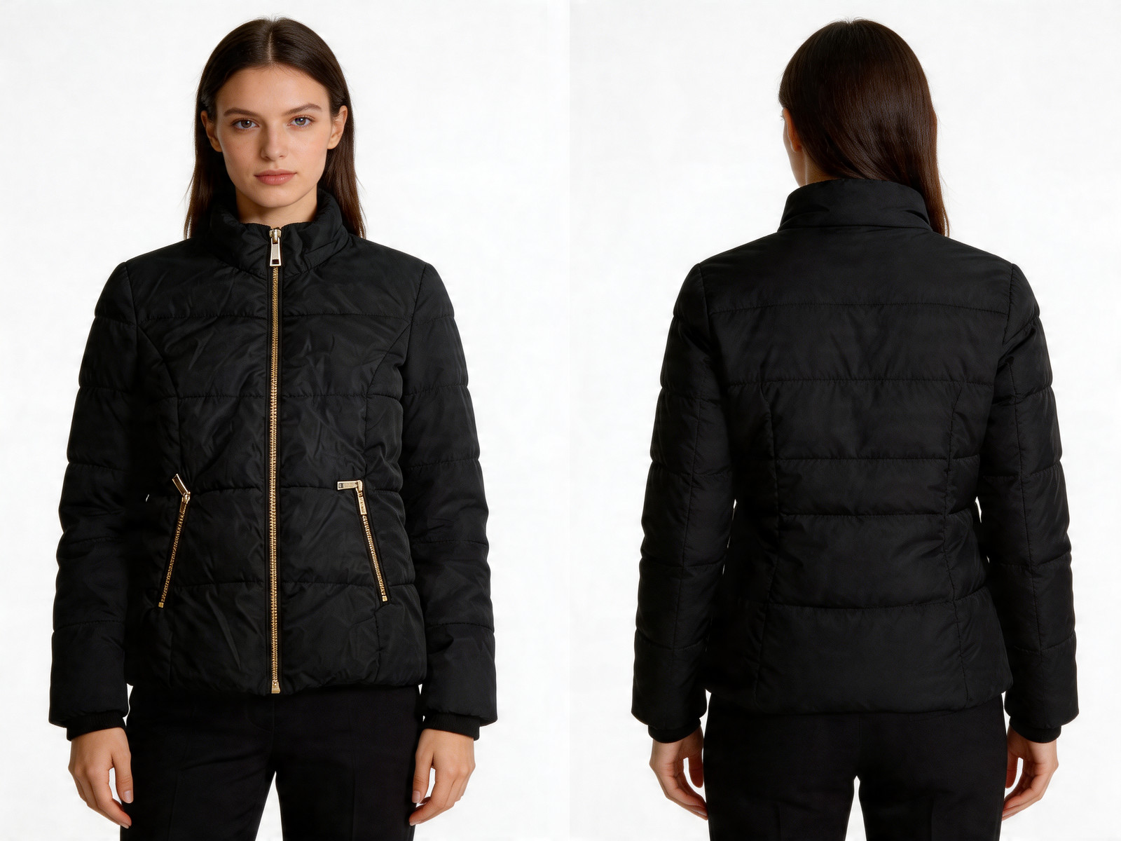 Simply Styled Women's Coats, Jackets & Vests Puffer Black