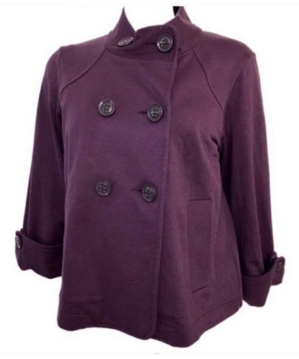 Cabo Style 182 Plum Purple Terry Topper Coat M