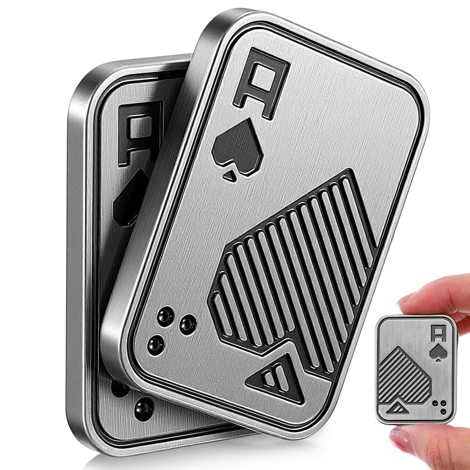 Metal Fidget Slider Push Card Desk Toy Stress Relief Adult Cool Gadget