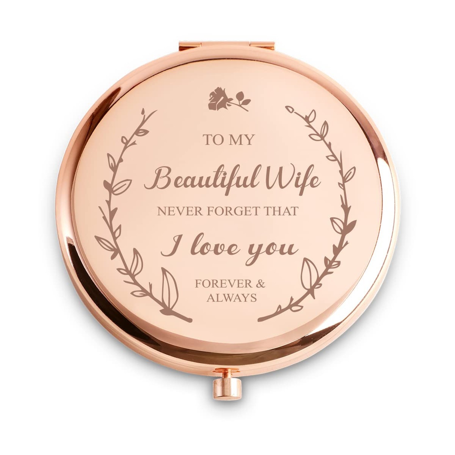 Wife Gifts from Husband, Personalized Gifts for Wife, Custom Engraved Compact...