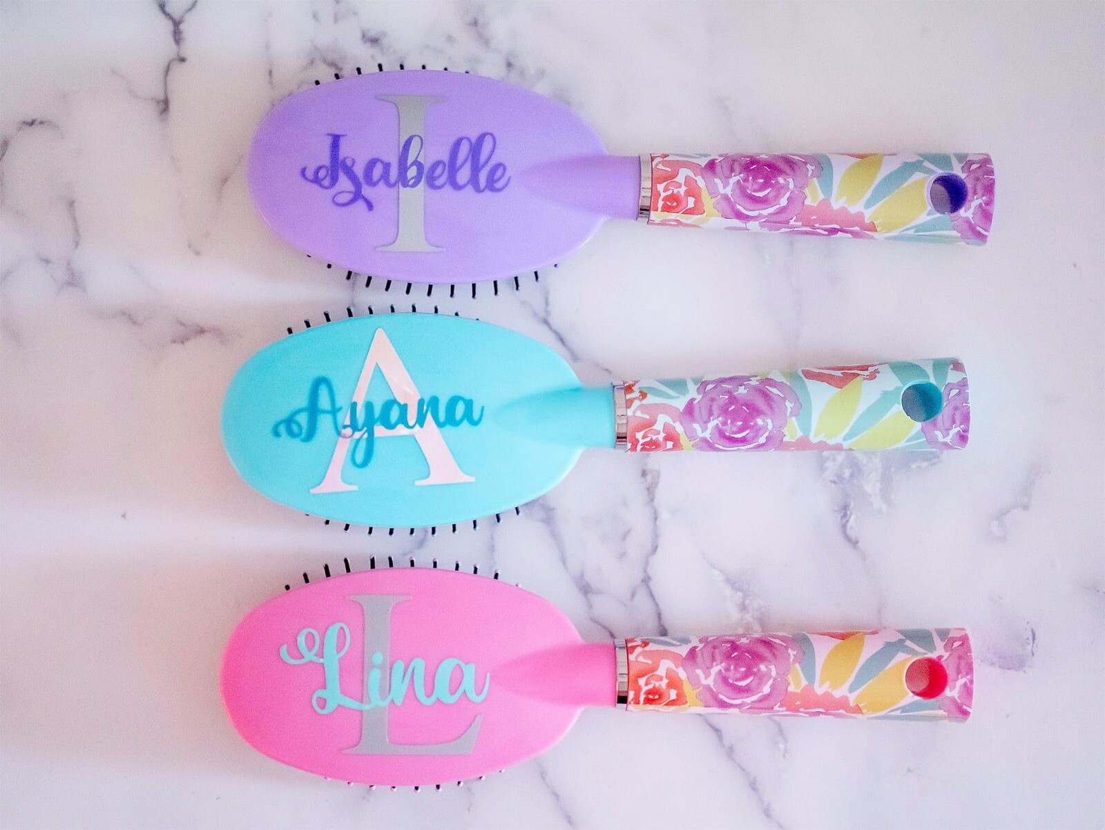 Personalized Monogram Hair Brush Gift For Girls
