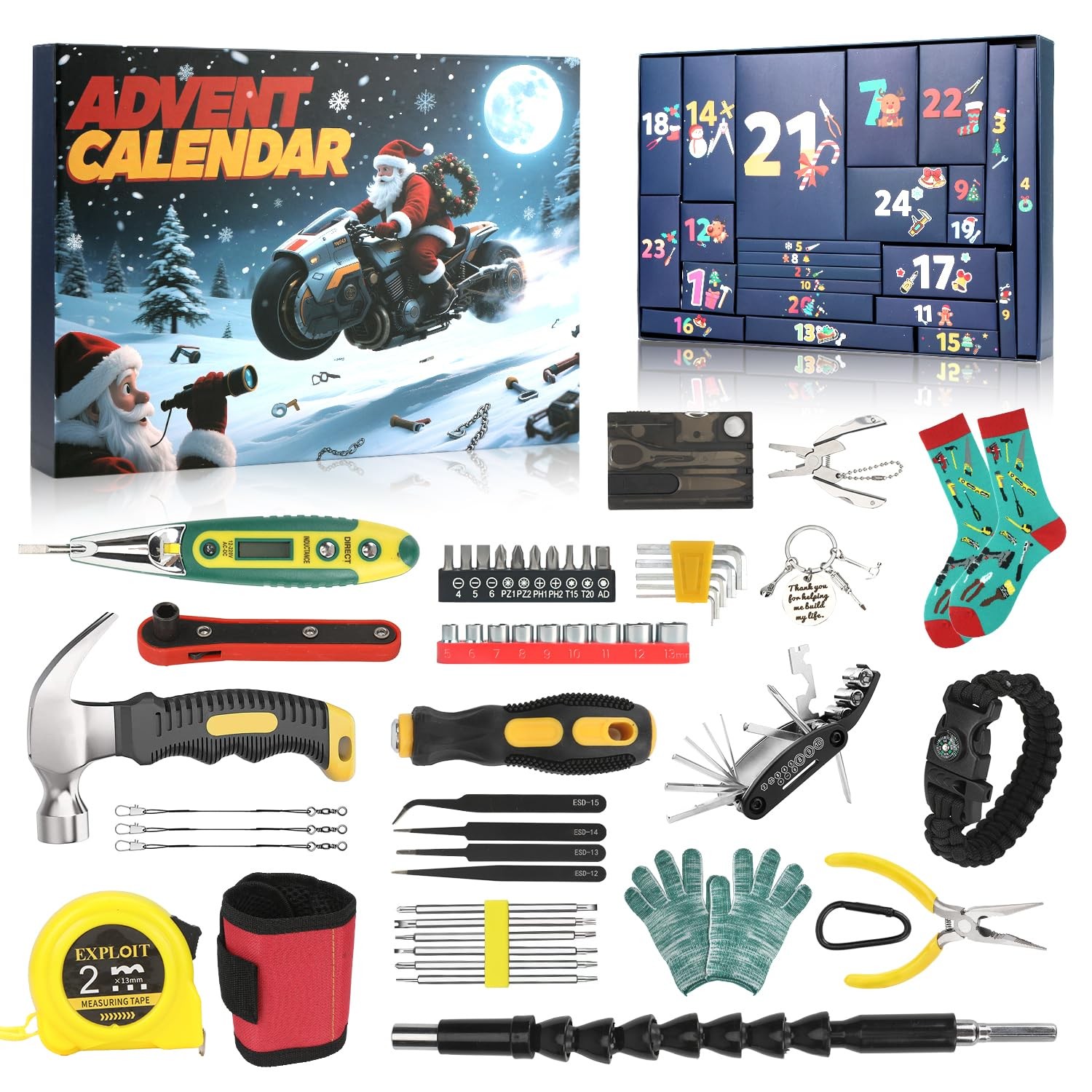 Hand Tool Advent Calendar for Men 2025 Christmas, Teen Boys Household Gadgets...