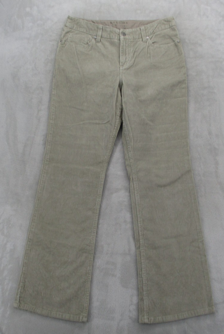 Sonoma Life + Style Corduroy Jeans Womens 8 Beige Original Boot Stretch Casual