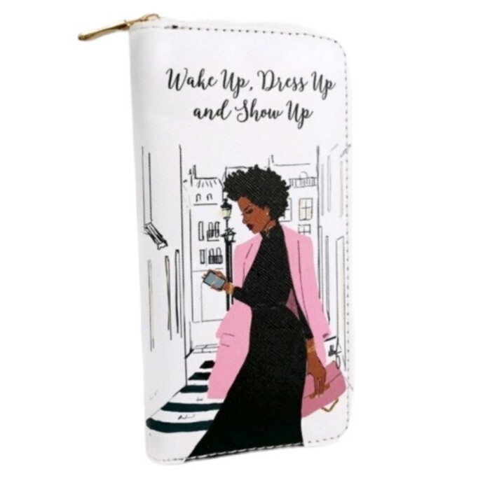 Fashion Inspiration Sketch Accordion Faux Leather Large Wallet