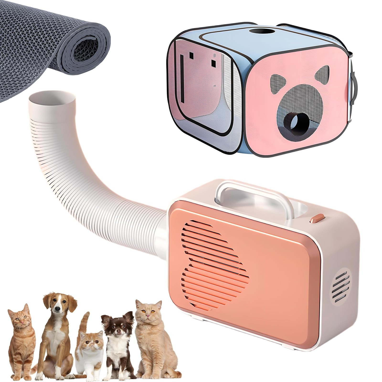 Pet Dryer with Pet Dryer Box 108L and Pad, Hands-Free, Ventilation and Circul...