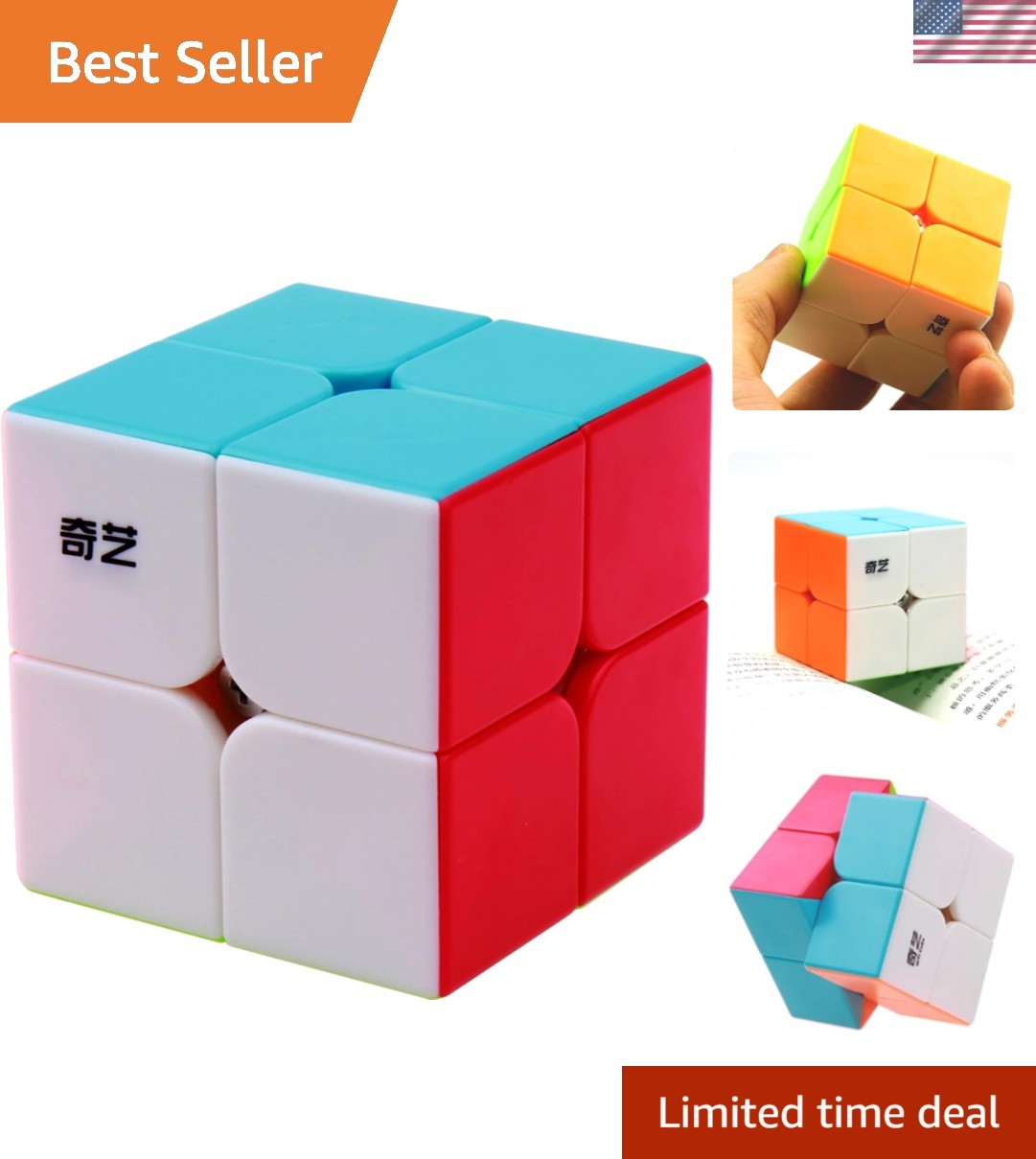 Portable 2x2 Speed Cube with Advanced Anti-Pop Tech - Fun for Everyone