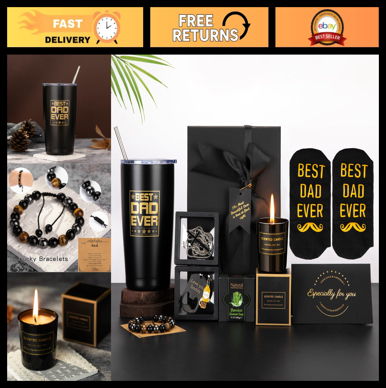 Father's Day Gift Basket for Dad - Unique Birthday Presents for Him, Best Dad Ev