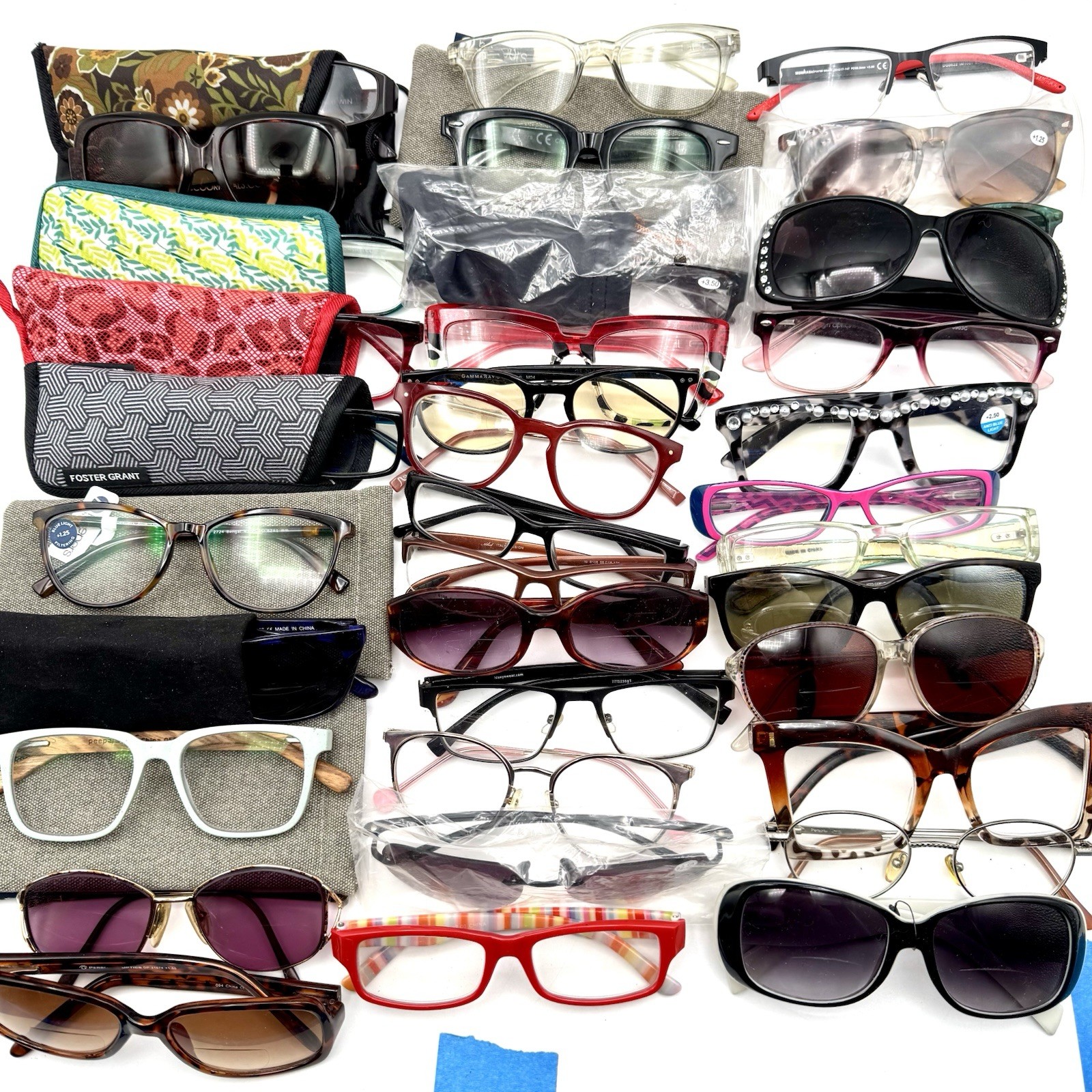 Readers Eyeglasses Lot 35 Assorted Brand Color Strength Style Size Frame Only A5