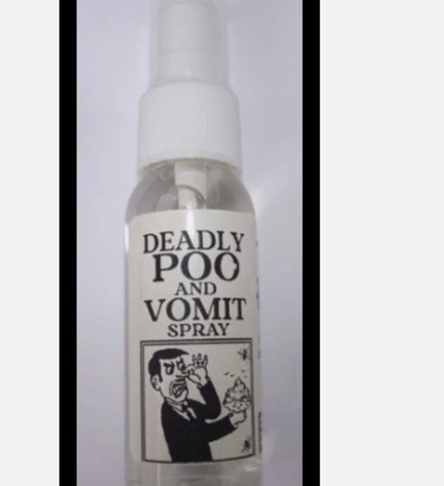 Deadly Poo & Vomit Prank Spray Bottle, Party Gag Novelty, Adults 18+, Clear