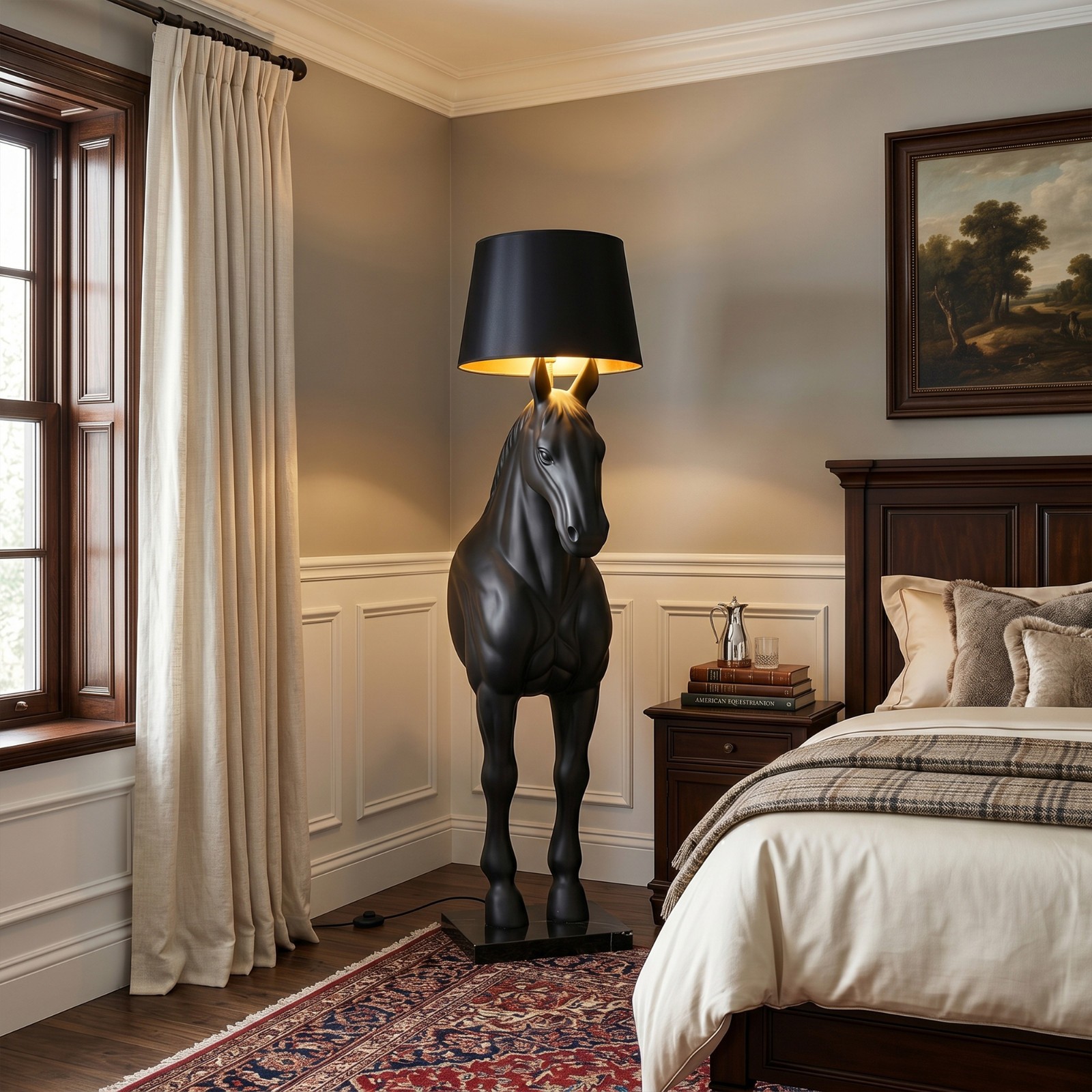 Luxury Horse Floor Lamp Modern Marble Base LED Light for Living Room Office