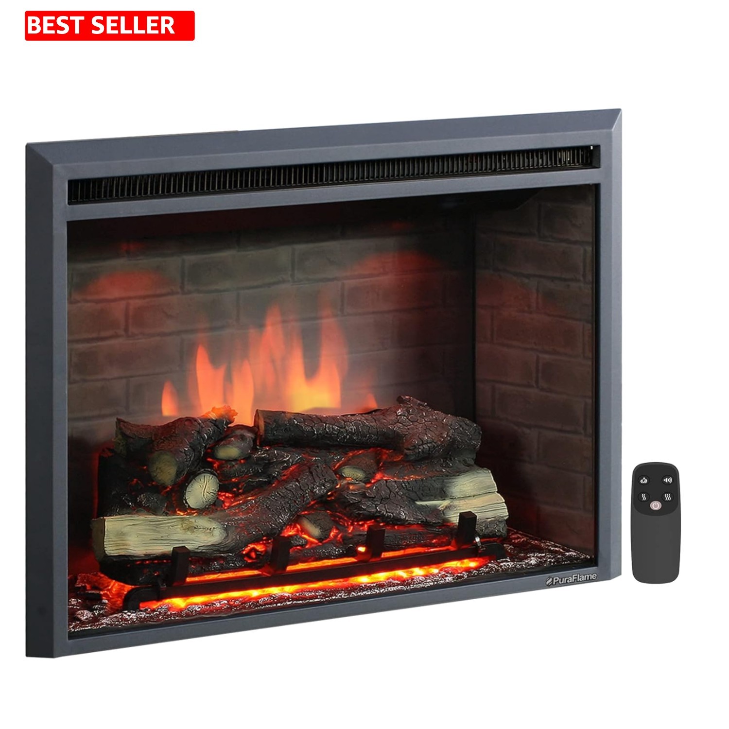 Remote-Controlled Electric Fireplace Insert - Cozy & Energy-Efficient Heating