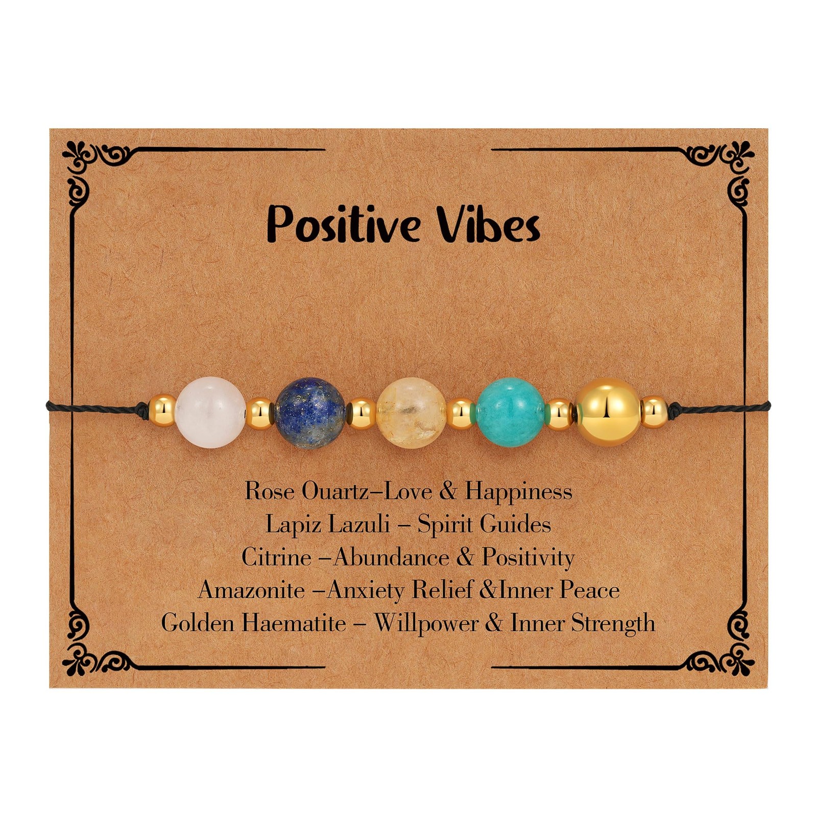 Inspirational Encouragement Gifts for Women, Natural Healing Stones Bracele - 01