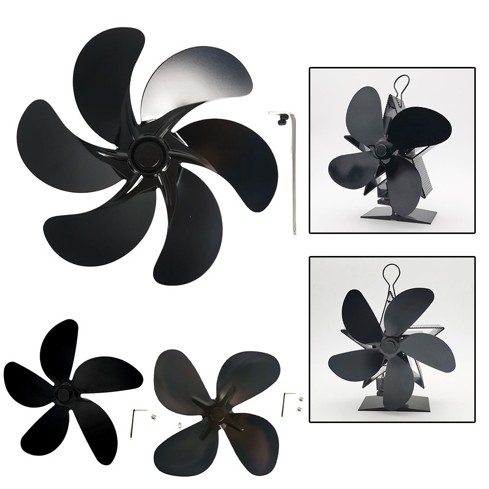 Fireplace Fan Heating Accessory Home Comfort 4 Blade Configuration Cozy Evenings