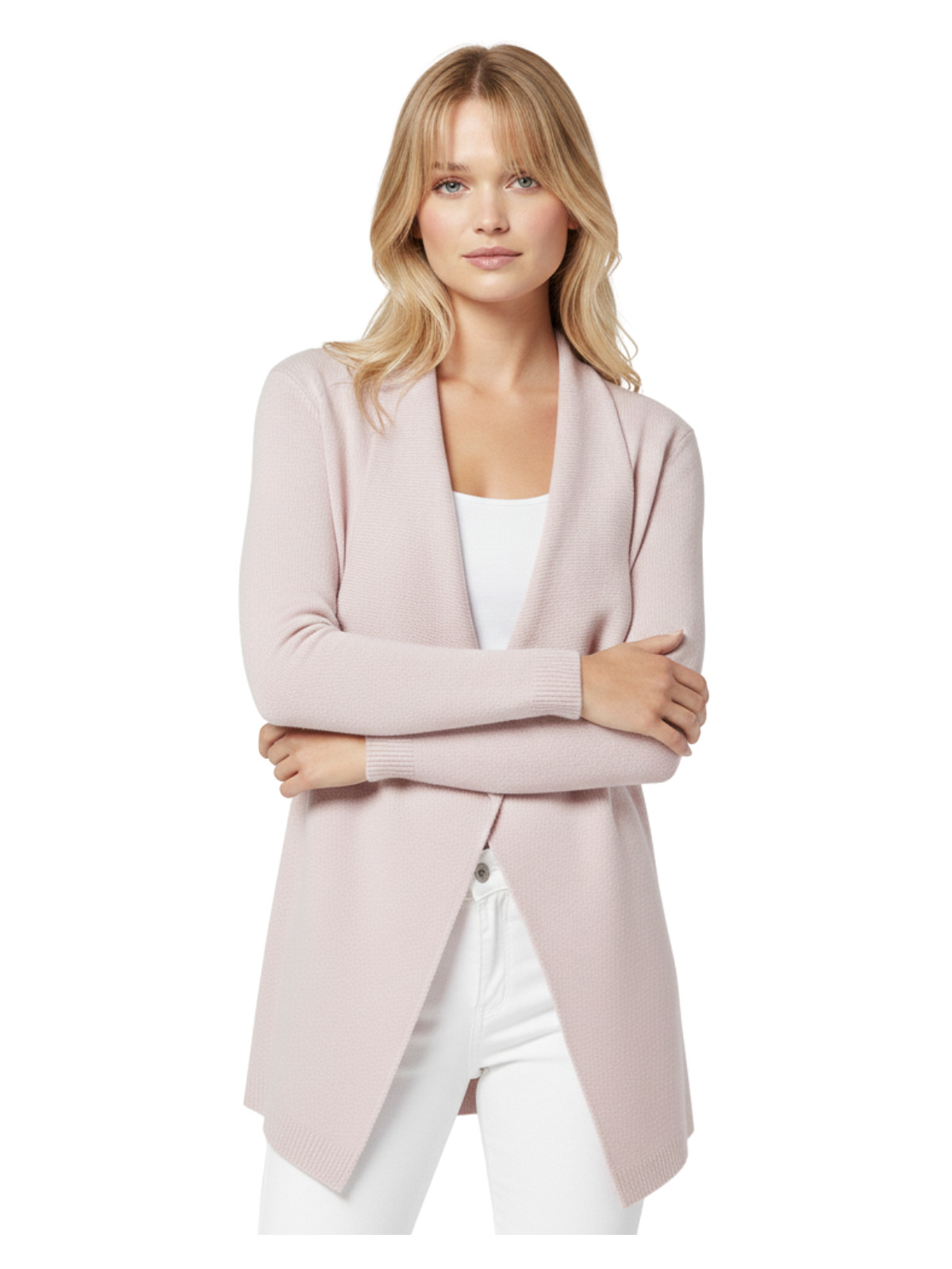 YEMAK Women's Long Sleeve Open Front Draped Stylish Cape Sweater Cardigan MK8218