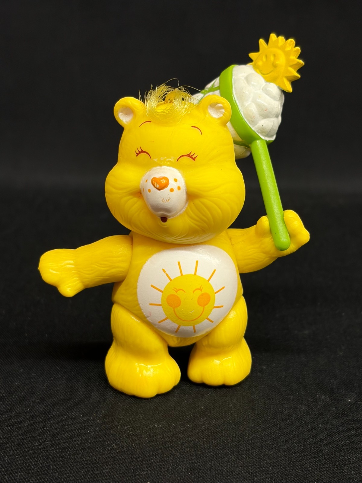 1980's Care Bears Fun Shine Bear w/cloud catcher net accessory - 3.5" edition