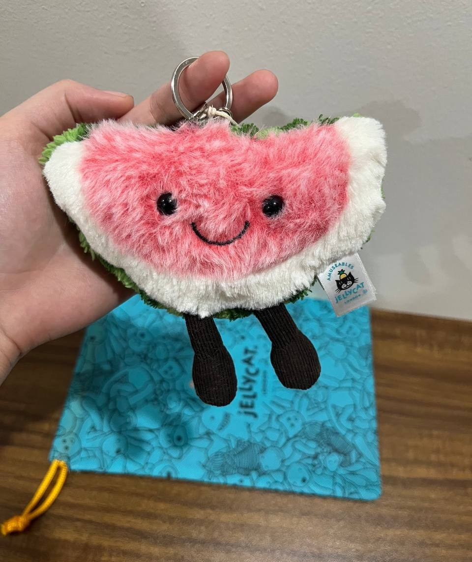 Watermelon Plush Bag Charm Jellycat Inspired Keychain NWT Fun Accessory Gift
