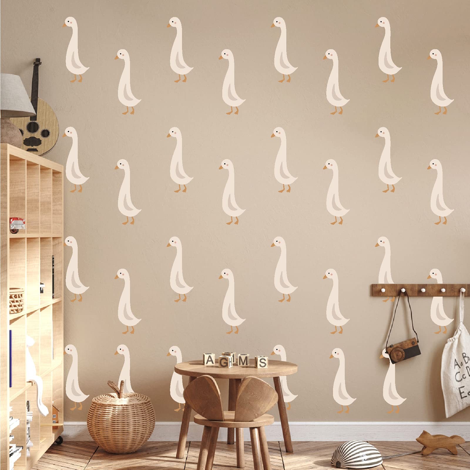 Cute Geese Wall Stickers Peel and Stick Goose Decals Funny Animal 