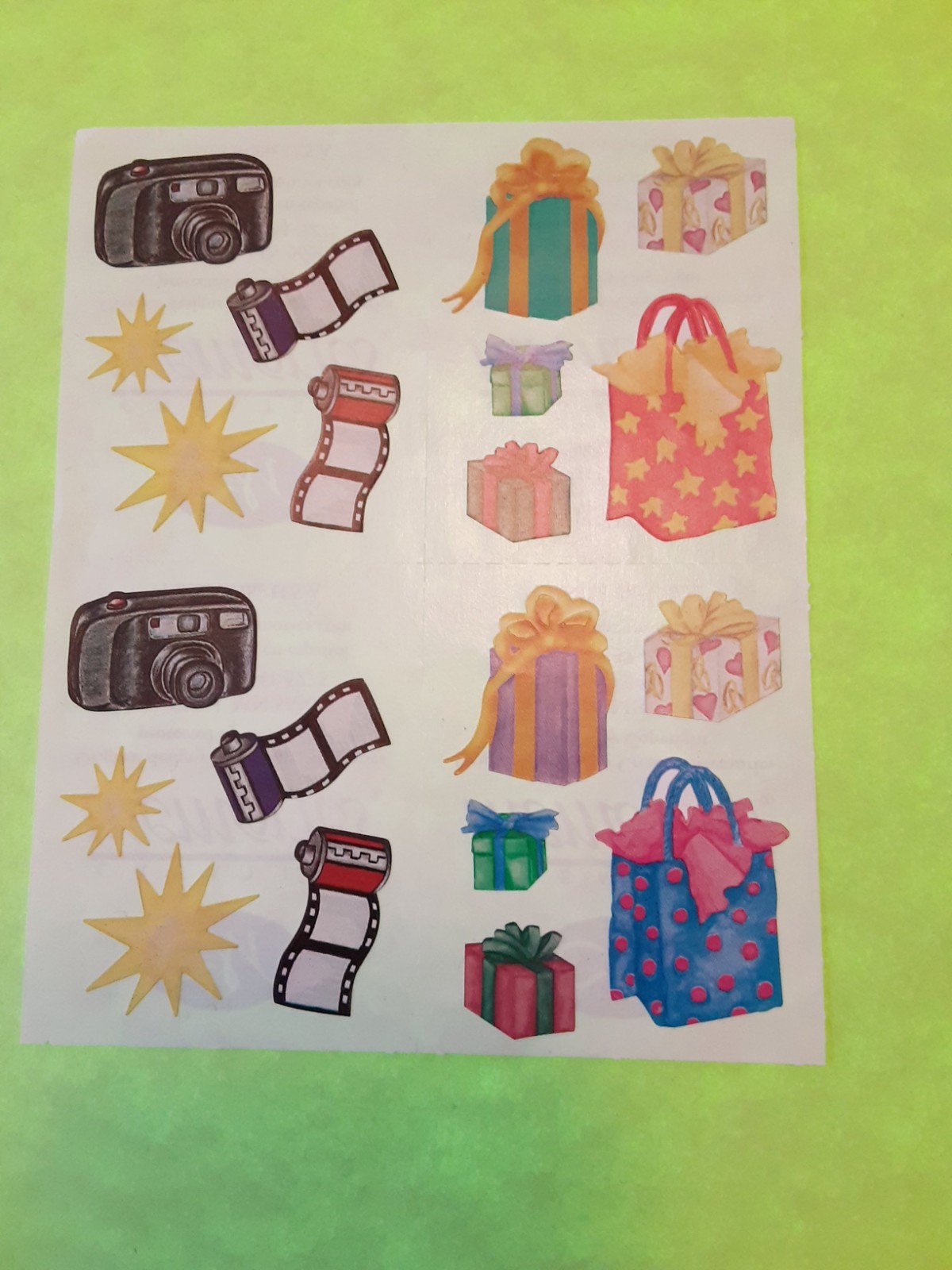 Creative Memories cameras presents sticker sheet