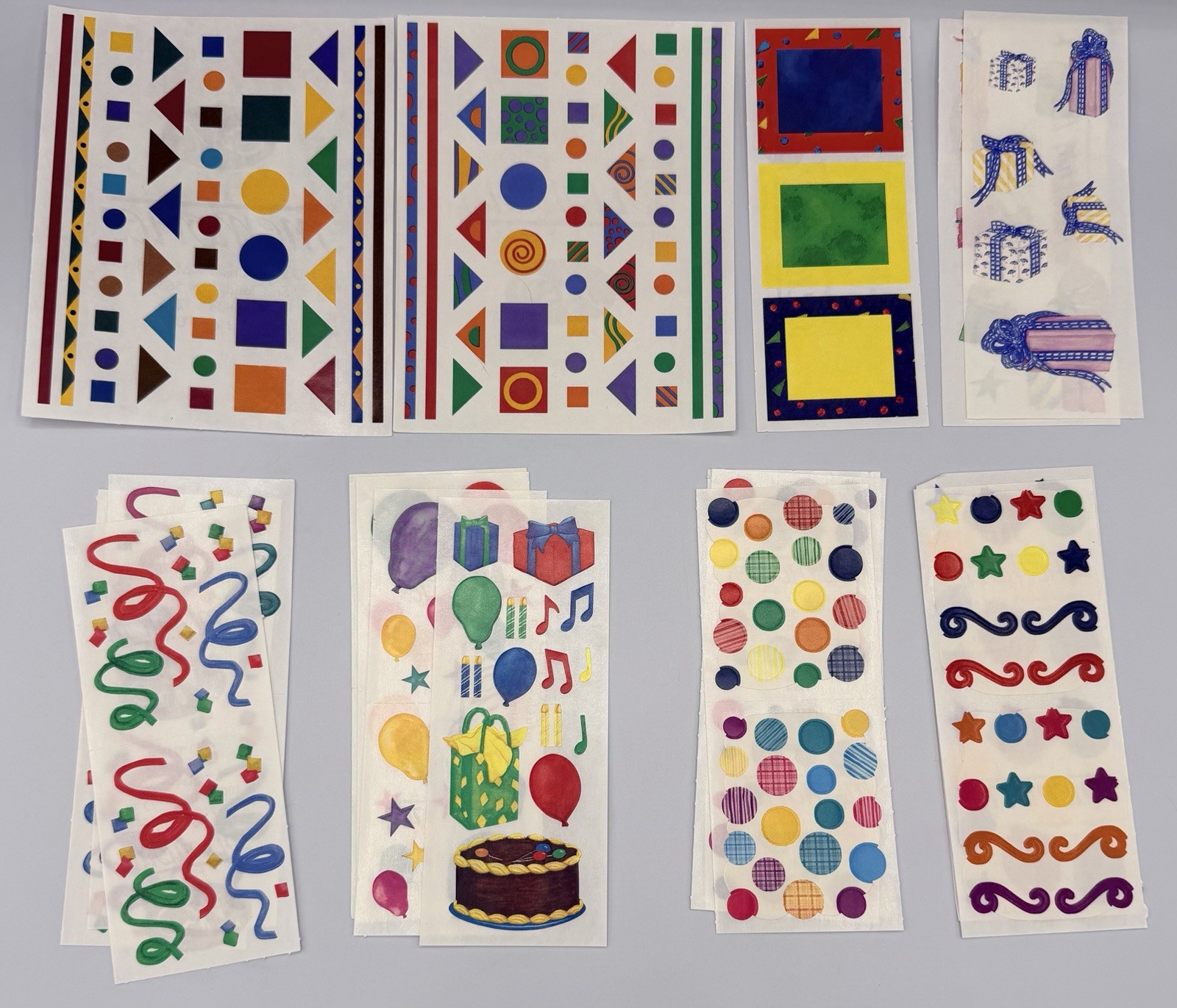 Vintage 1990s Creative Memories Stickers - 17 Sheets - Birthday Confetti Present