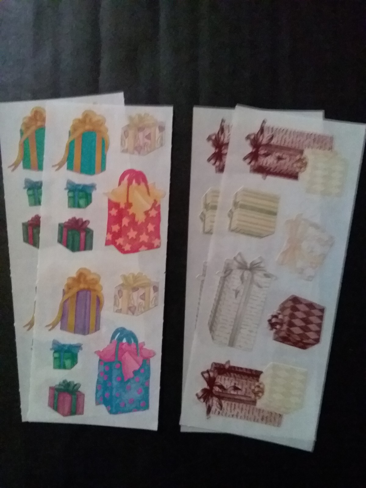 Creative Memories ~ Lot of Four Studio Stickers ~ 2" x 5" ~ Colorful Presents