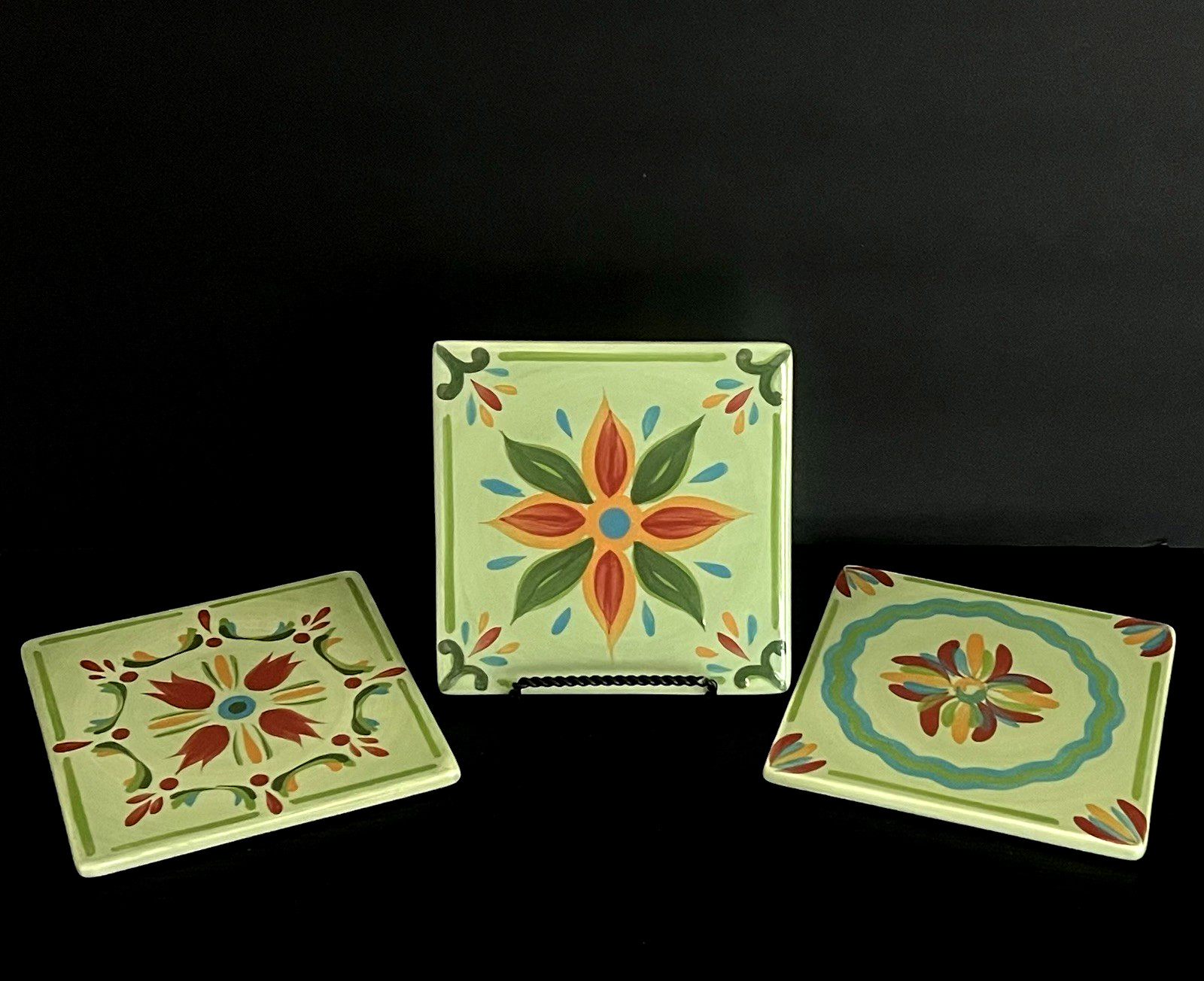 3 Gail Pittman Southern Living Provence 6" Tile Trivets/ Wall Art NICE