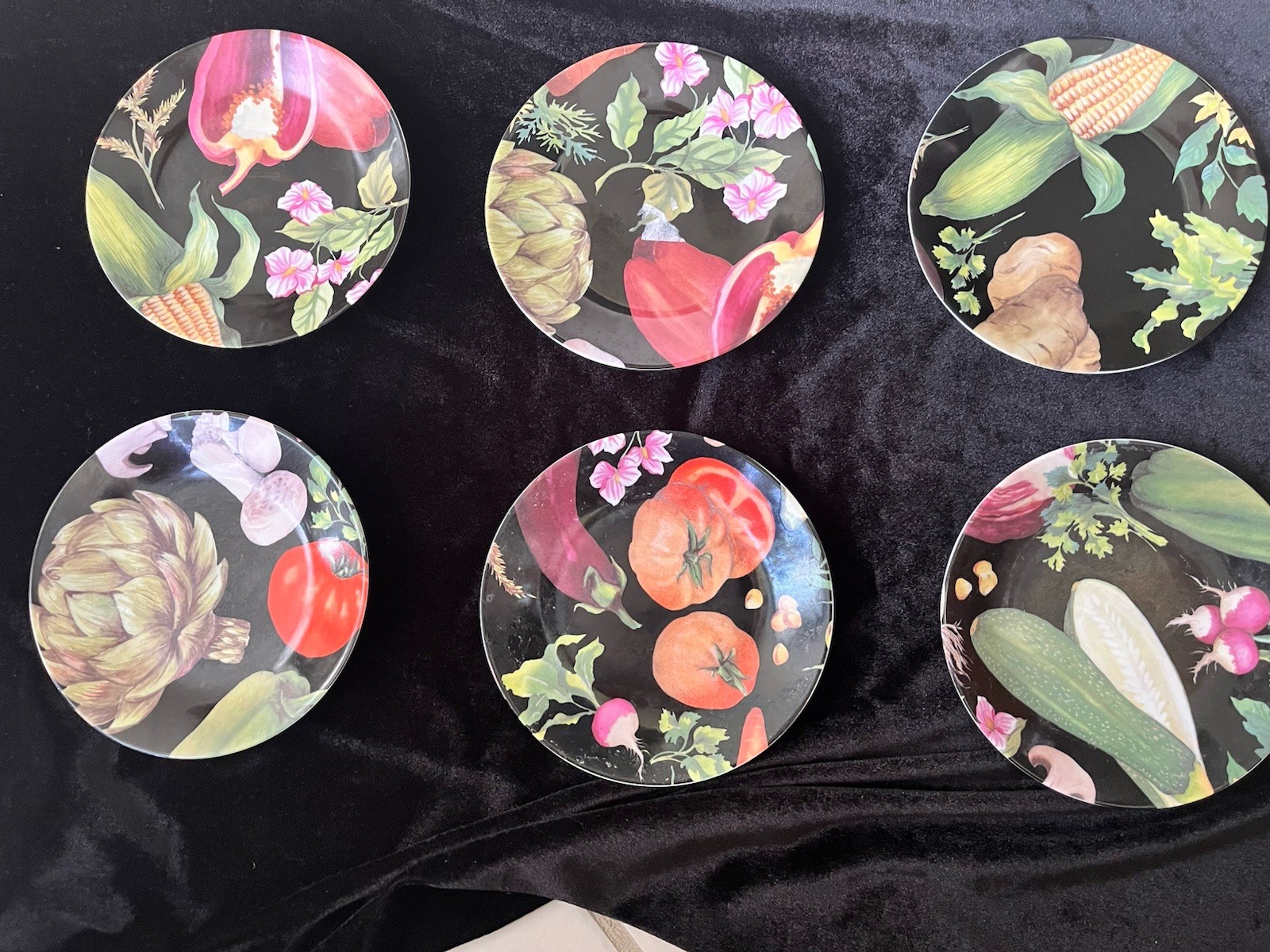 6 Philippe Deshoulieres Limoges Cocktail Tropical Fruits 6" Plates New No Box.