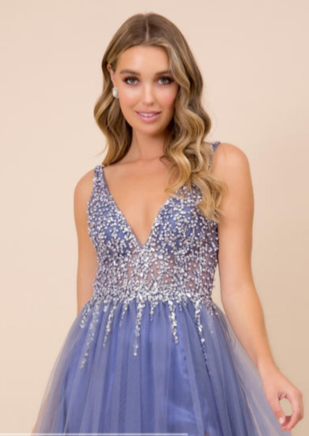 New Nox Beaded ball Gown formal prom dress women’s 10 evening cocktail Y2K look