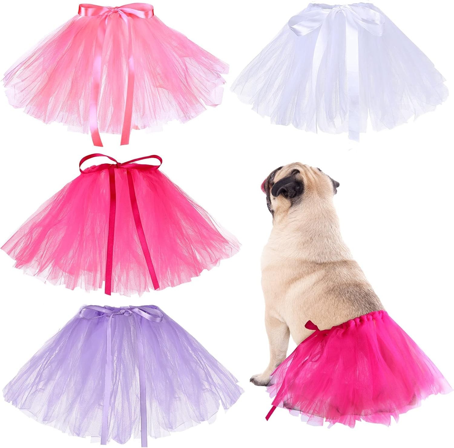 4 Pieces Dog Tutu Dress Cute Pet Tutu Skirt Dog for Puppy Dog Cat Kitten