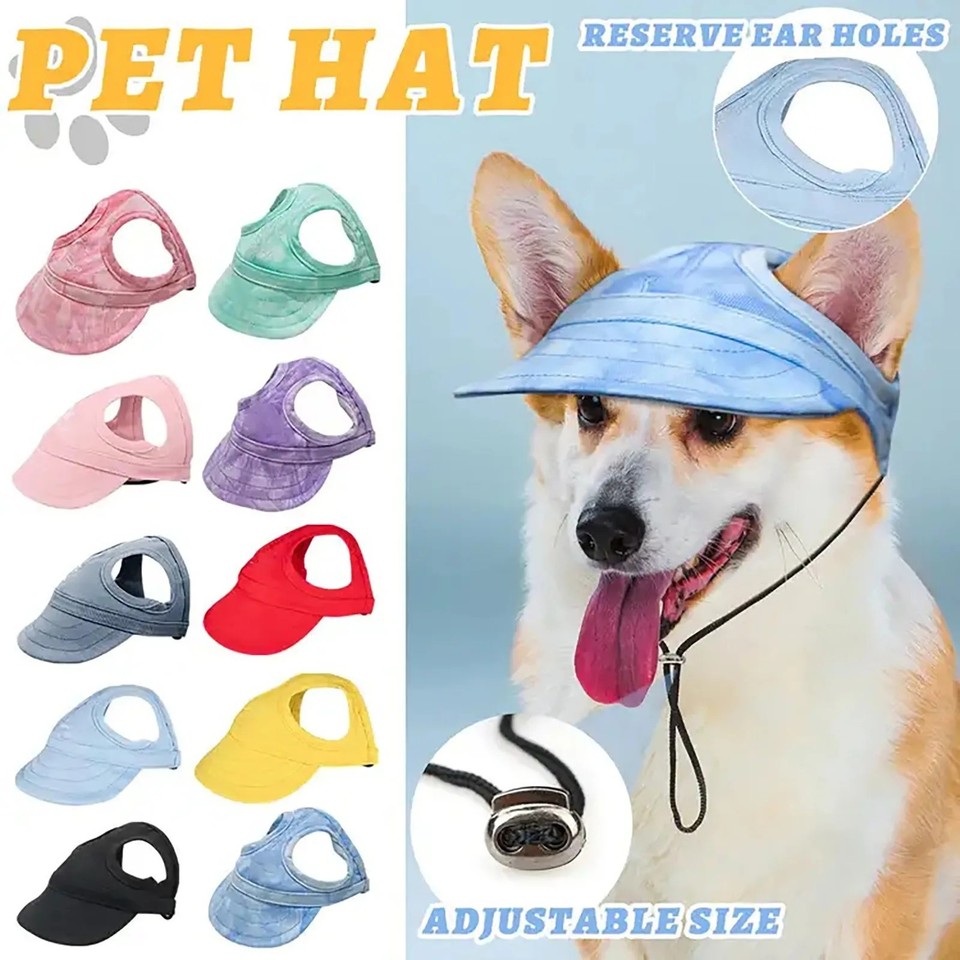 Adjustable Pet Dog Travel Cute Baseball Hat Sun Cap Visor Hat with Ear Holes Out