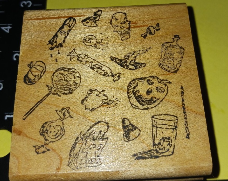 Halloween items, assorted, novelty,B19, wooden, used, good stamps