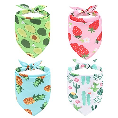 EXPAWLORER Dog Cooling Bandana 4-Pack Hawaiian Pet Scarfs