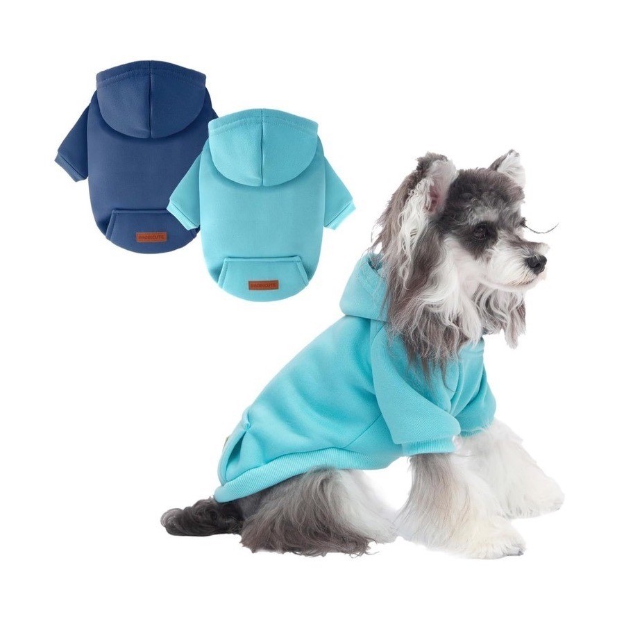 2 Pack Dog Hoodie Sweaters Navy Blue Small Pet Clothes Cold Weather Sweatshirts