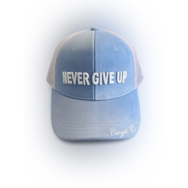 Denim "Never Give Up" Cap Adjustable Baseball Hat Casual Streetwear