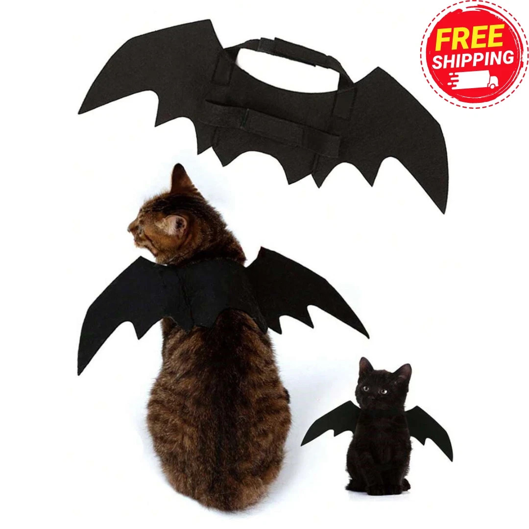 Creative Black Bat Wings Pet Costume Cosplay Outfit for Cats Dogs Party Wear
