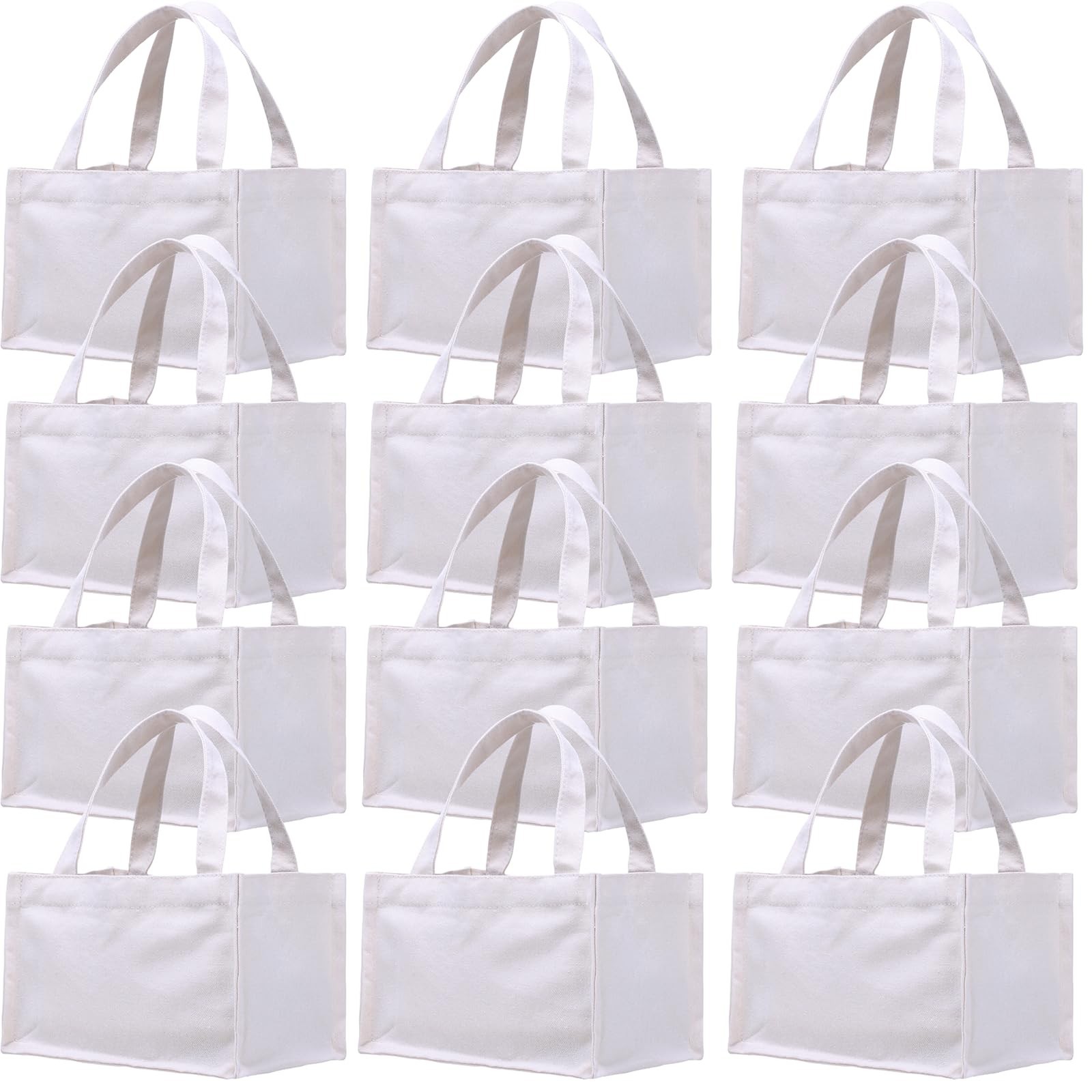 10" x 7" x 6" Small Canvas Tote Bags Personalized Mini Gift Bag DIY Crafts Bl...