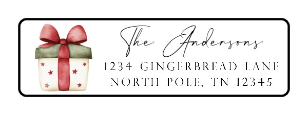 400 Gift Box Personalized Return Address Labels. 1/2 inch by 1 3/4 inch