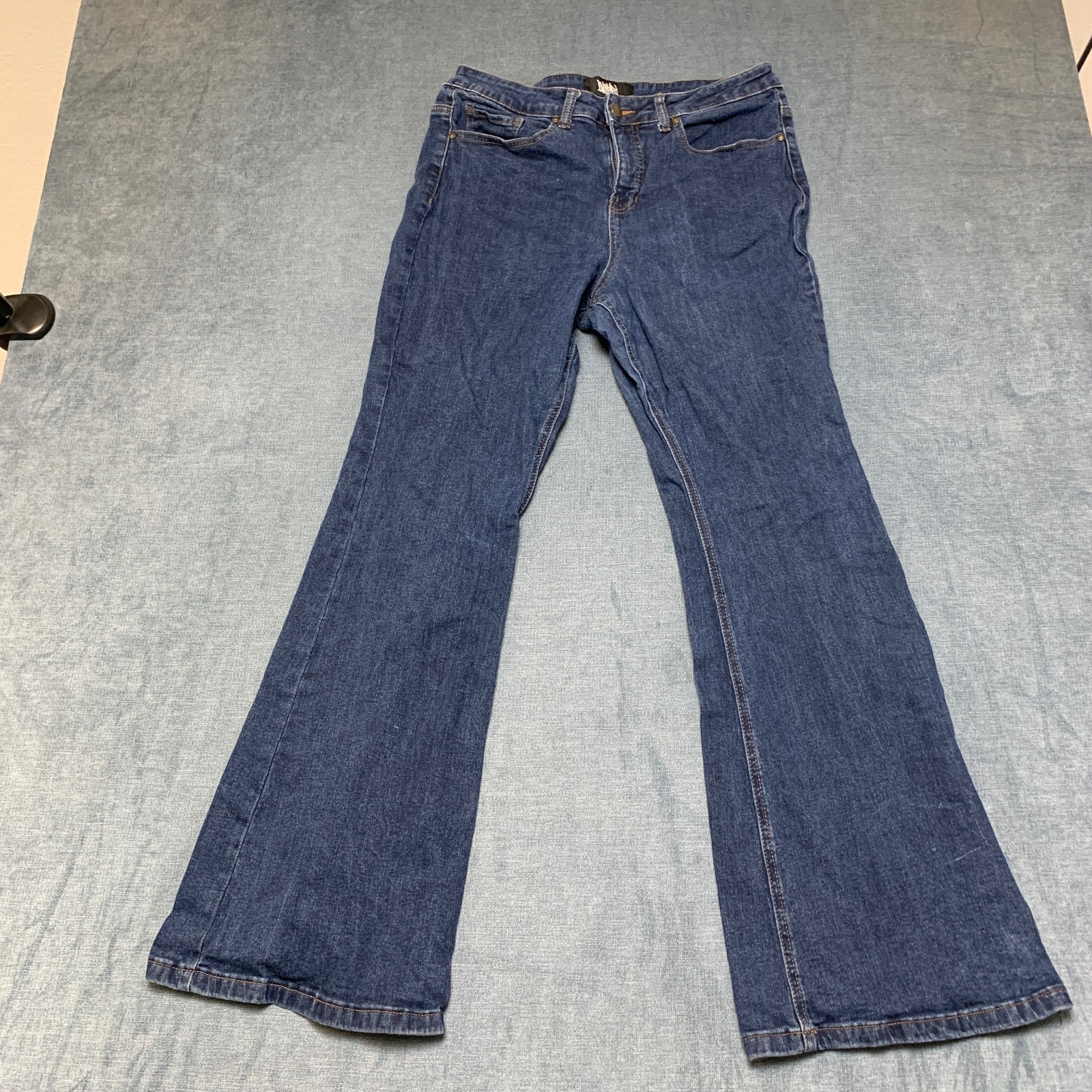 Empyre Glimmer Evening Flare Jeans Womens 14 Blue Denim Medium Wash Streetwear