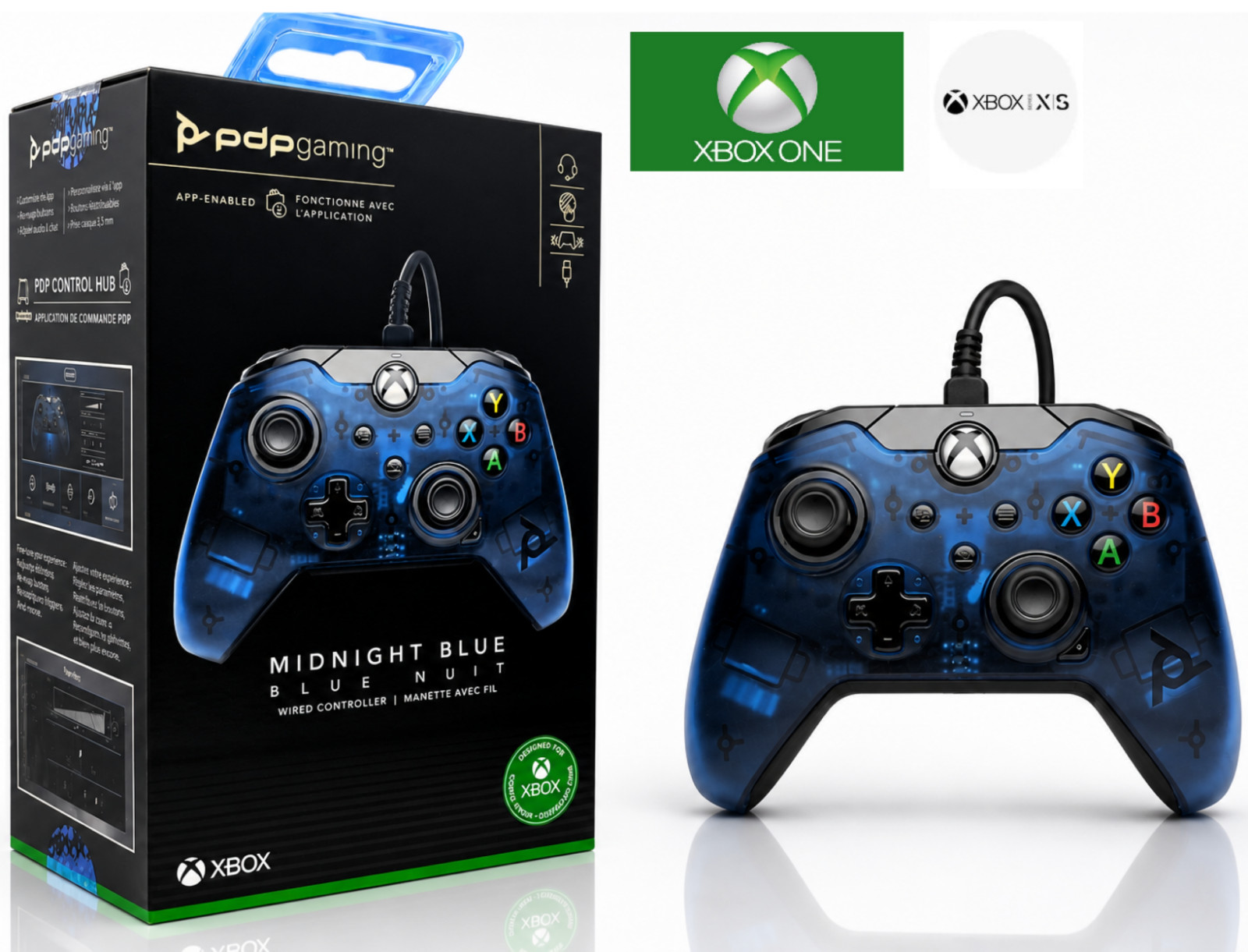 PDP Wired Gaming Controller for Xbox Series X|S, Xbox One, PC Windows 11 - Blue