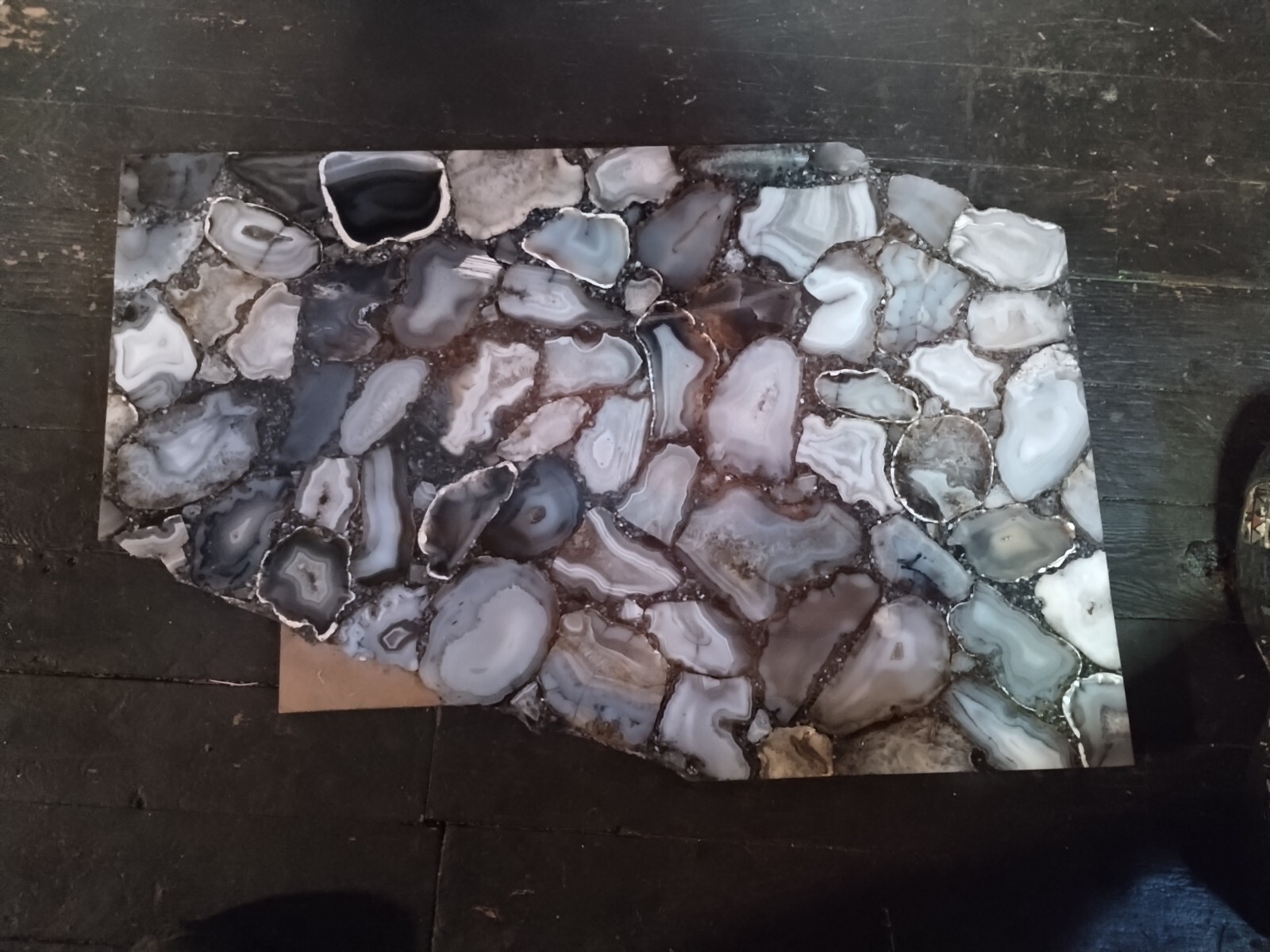 Blue Agate Stone / Geode Wall Art Piece Or Table Top