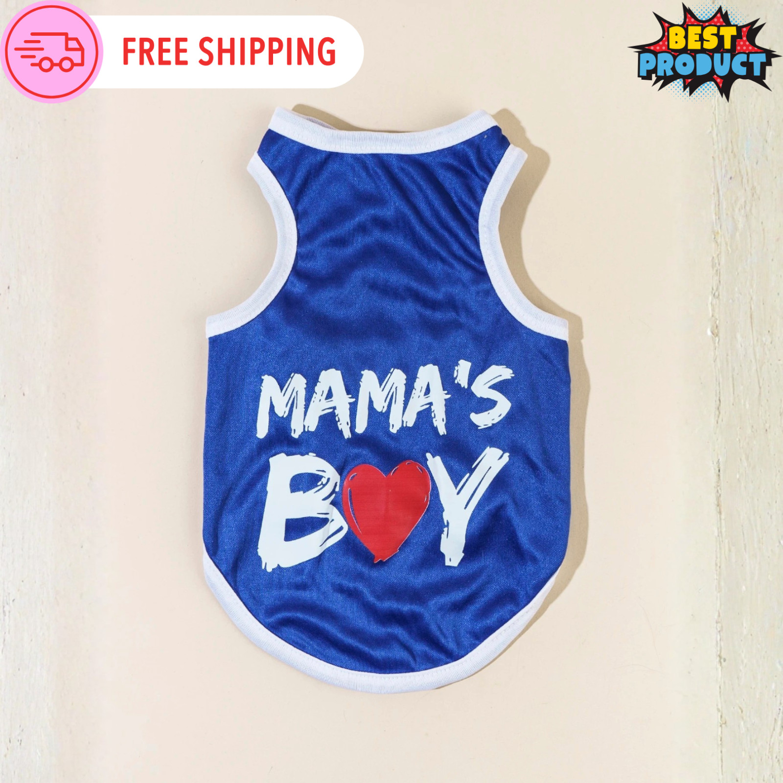 1p Pet Cloths Cute Mamas Boy Lettered Vest Small Dog Cat Sleeveless Tank T-shirt